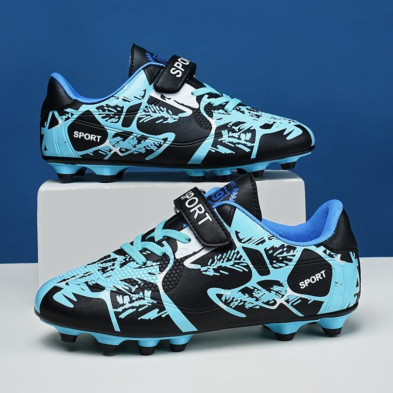 New 218 children's Velcro football shoes men's TF broken nails primary school girls' adolescents AG long nails big children's shoes
