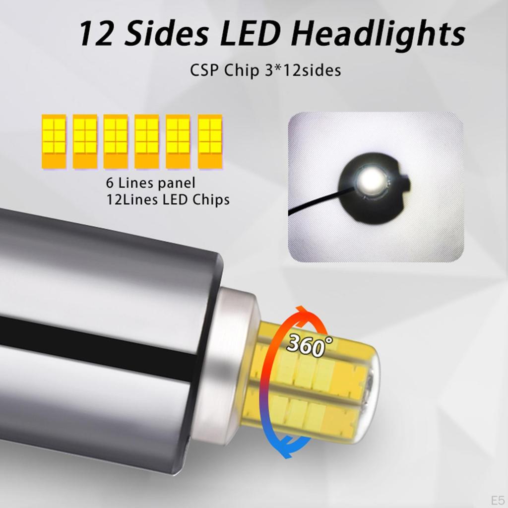 Bulbs 6000K Waterproof Heat Dissipation Low Beam IP68 Degree with Cooling Fan Bulb for Car Parts