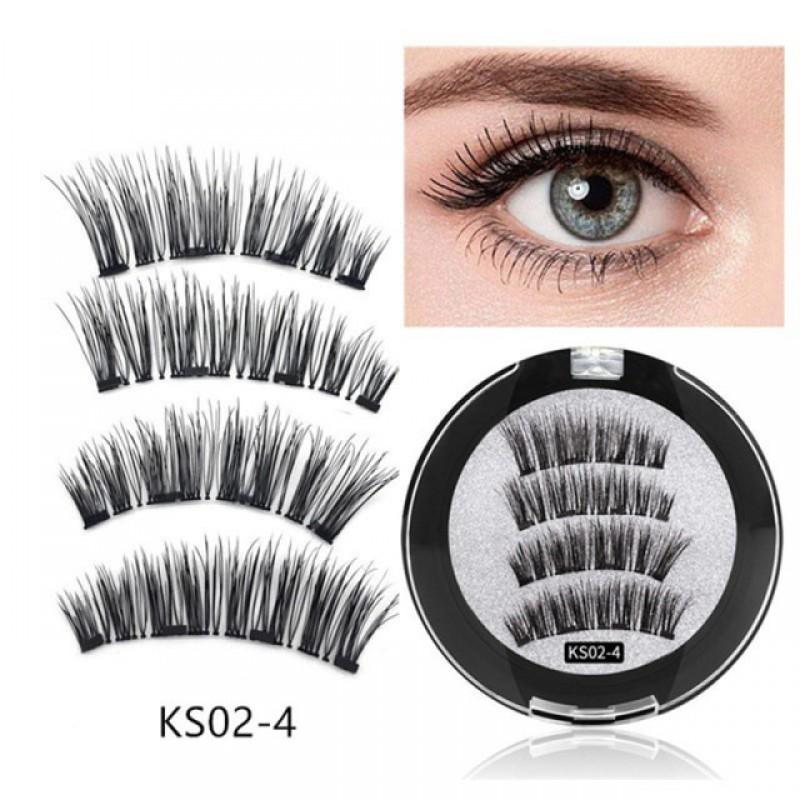 Magnetic False Eyelashes Set With Eyelash Curler Soft Natural Full Strip Reusable No Glue