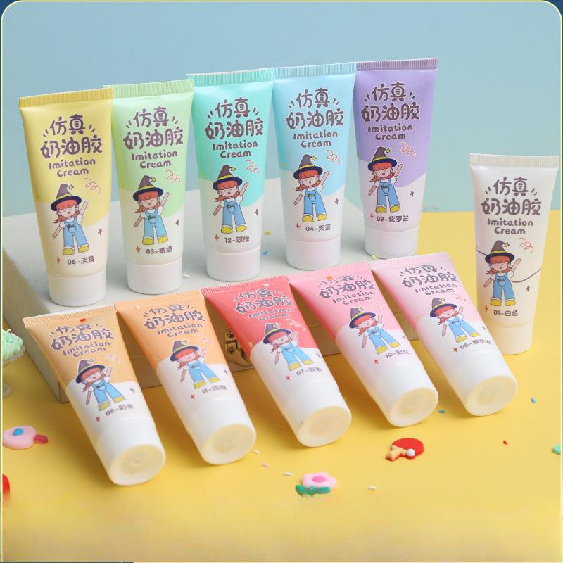 50g Simulated Cream Glue for DIY Crafts Phone Case Decoration Non-Toxic Safe Art Supplies
