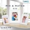 Icona Bay - 8x10 Mat to 5x7 White Picture Frame - Painted Solid One-Piece Wood Composite, Modern Farmhouse - Sunrise Collection