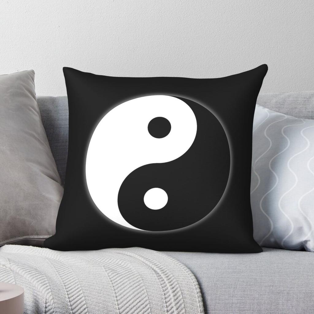 Ying Yang Taoist Symbol Square Pillowcase Polyester Linen Velvet Pattern Zip Decorative Pillow Case Sofa Cushion Cover Wholesale