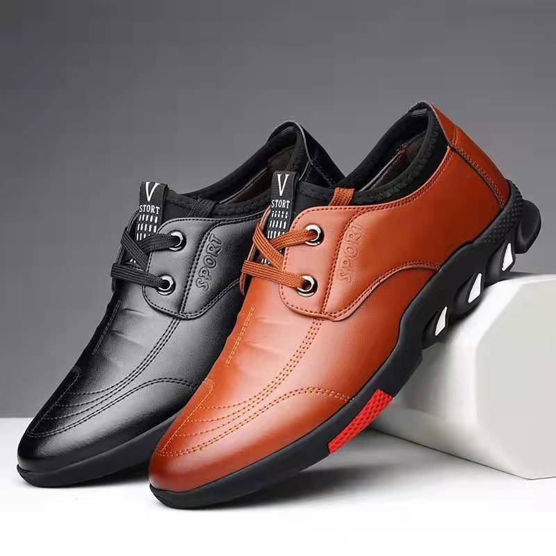 Men's Leather Shoes 2025 Men's Comfortable Platform Shoes Outdoor Lightweight Slip On Men's Shoes Casual Leather Shoe