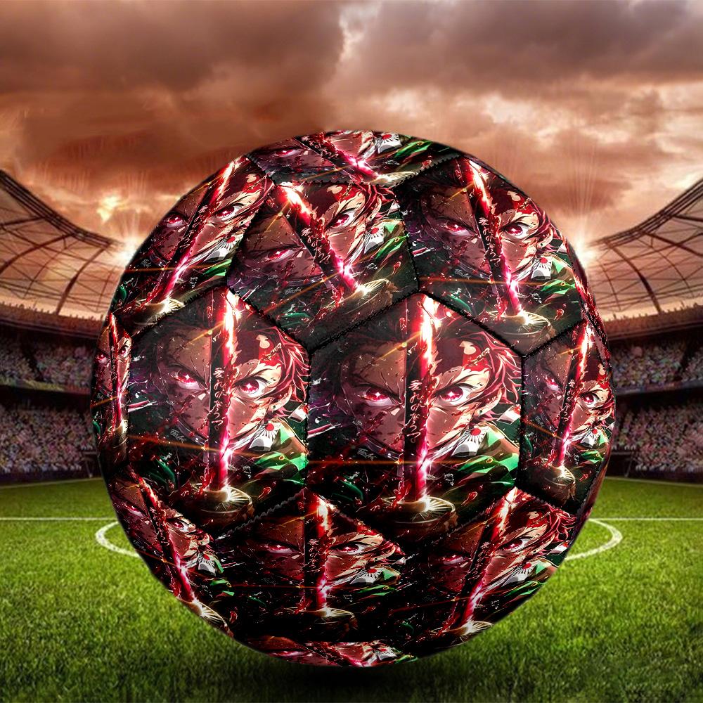 Pallone da Calcio Dimensione 5 con Stampa Demon Slayer, Pallone da Calcio Standard per Partite Sportive e Allenamenti di Squadra, Regalo Ideale per i Fan del Calcio