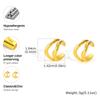 Vnox Minimalist 18K Gold Plated Cuff Earrings Stainless Steel Hollow Geometric Earring For Women Trendy Jewelry 2026 New