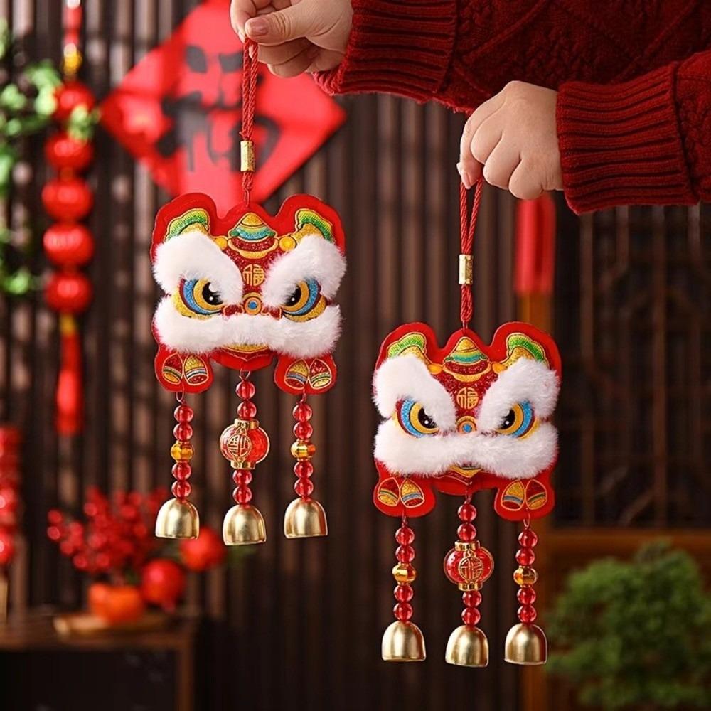 Traditional Spring Festival Ornaments Red Atmosphere Lucky Pendant Beads Lion Dance Pendant  Wall