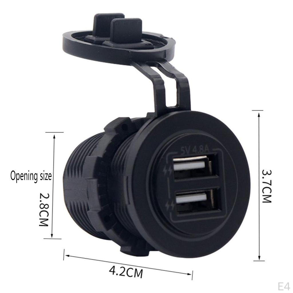 12V 4V DC Dual USB Automobile Music Socket with LED Backlight