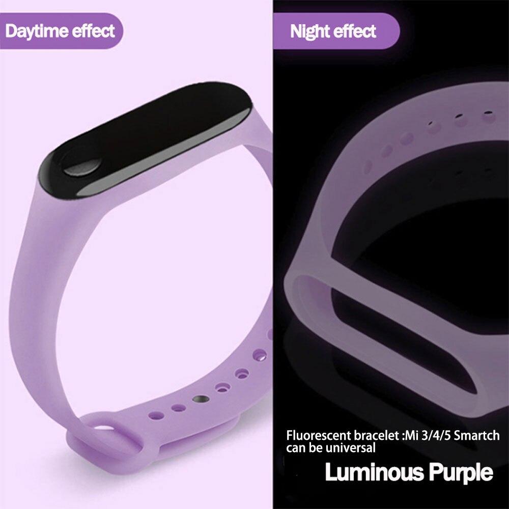 M5 M3 M4 Wristband Bracelet for Xiaomi Mi Band 5 4 3 Silicone Luminous Wristband for Xiaomi Mi Band 3 4 5 Wristband