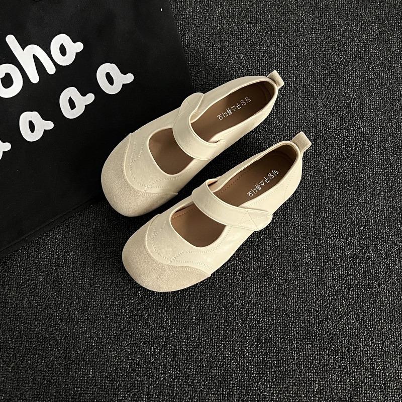 New summer platform heightening shoes leather Mary Jane shoes women's versatile casual breathable single shoes Velcro
