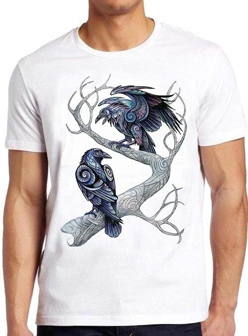 Hugin and Munin Ravens Norse Mythology Viking God Odin Gift Tee T Shirt C563 M