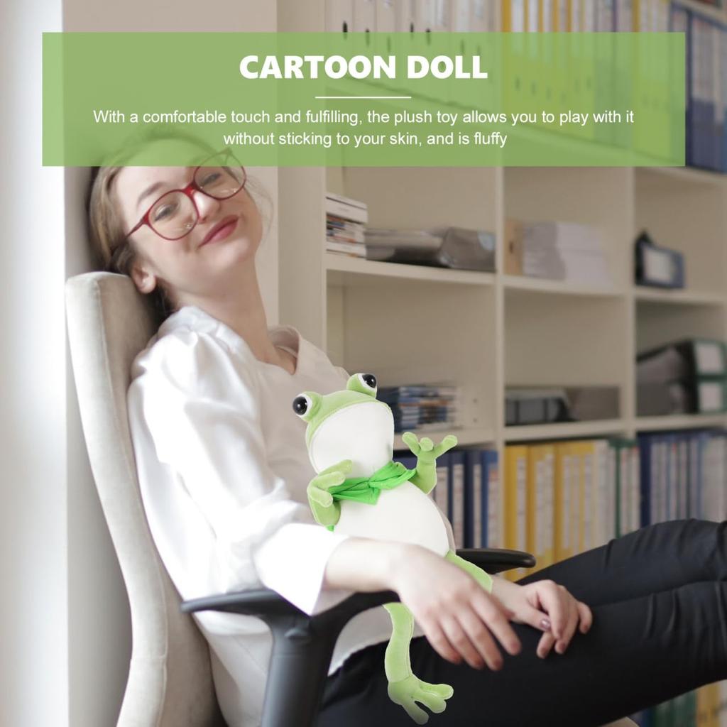 Vaguelly Cuddly Frog Plush Toy, Made with Fluffy and Cotton Materials, Soft and Cute Animal Doll, Perfect as a Sofa or Bed Cushion or Gift