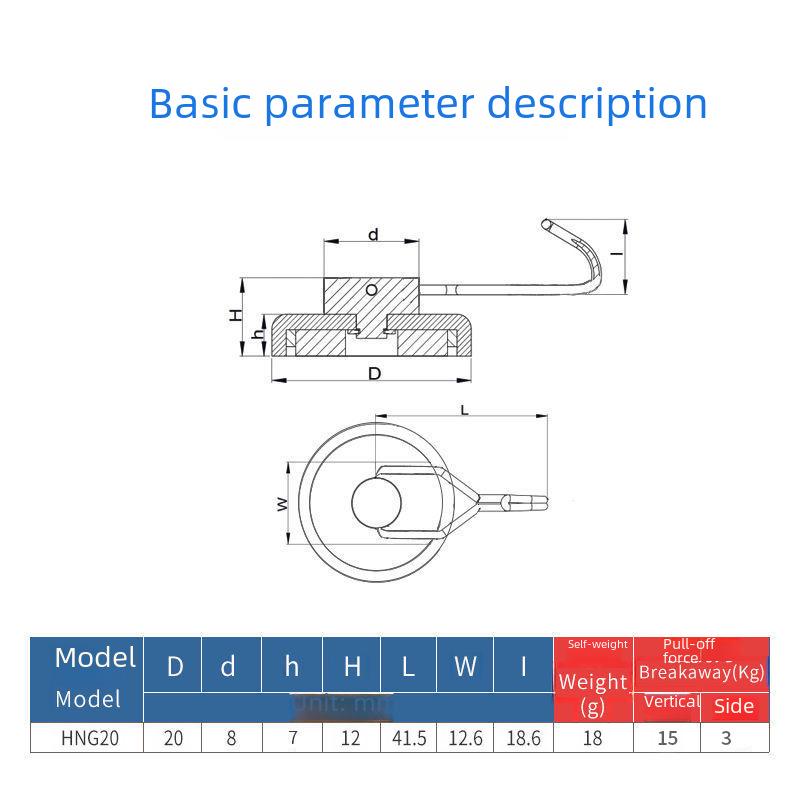 Strong Neodymium Rotating Hook: Powerful No-Drill Magnetic Mount