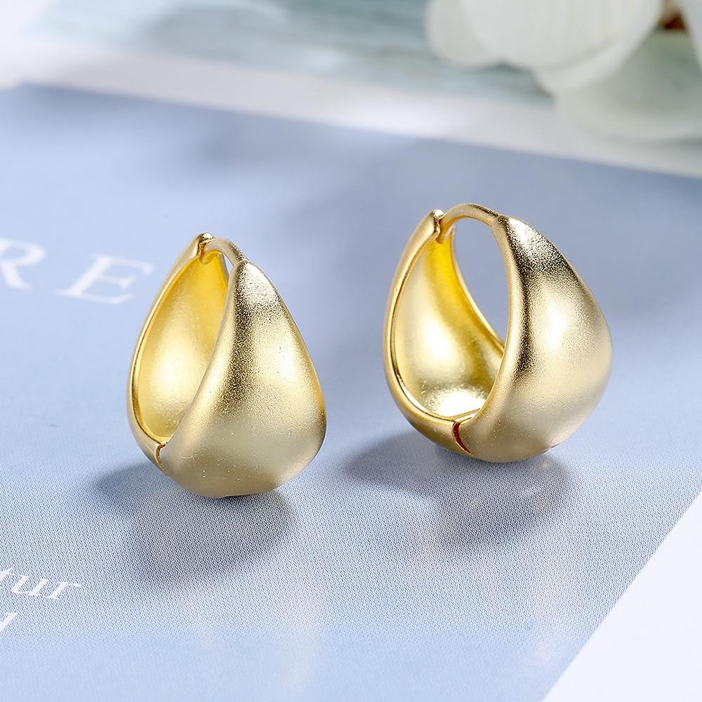 Cercei Retro Premium Earrings S925 Sterling Silver Gold Plated 1.6cm Elegant Simple Stud Earrings Women's Fashion Jewelry