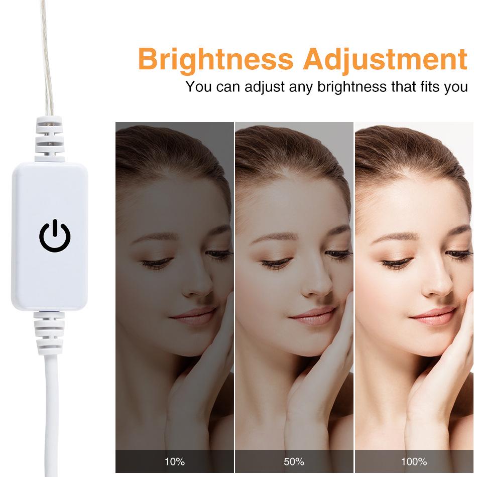 Three-Color LED Hollywood Makeup Mirror Lights with Bulbs