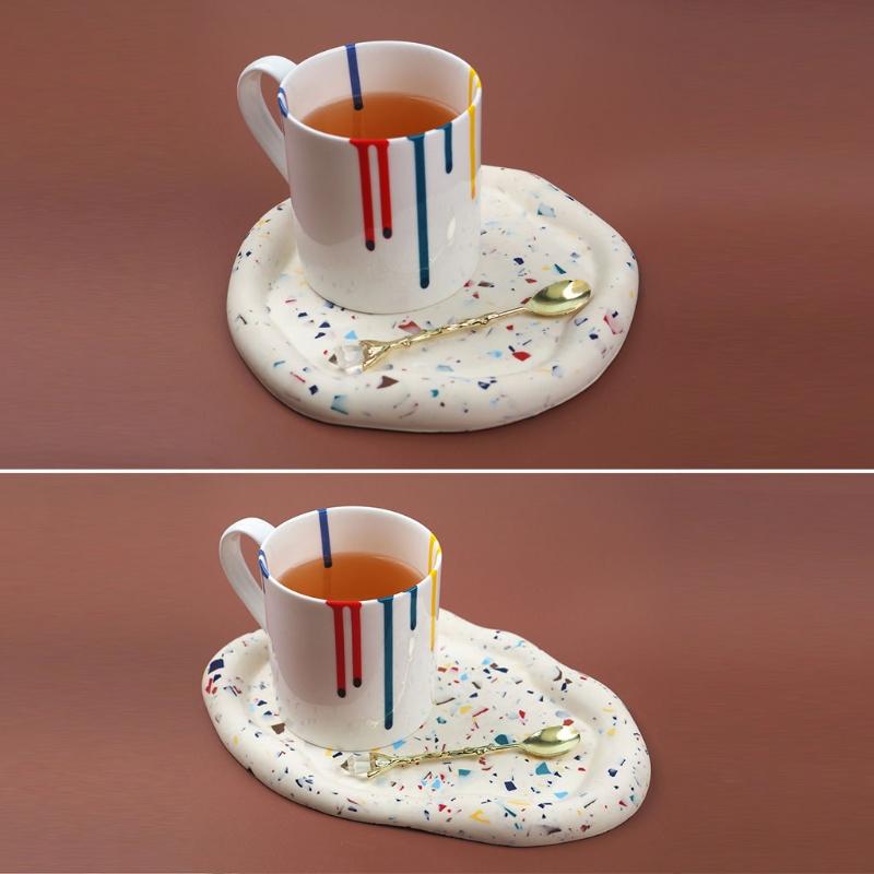 Irregular Clouds Plate Coaster Mold Handmade DIY Resin Epoxy Jewelry Silicone Glossy Mould for Plaster Tray