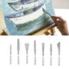 7Pcs Professional Artists Palette Tool Stainless Steel Spatula Set for Oil Painting Acrylic Painting Color Mixing