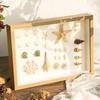 3D Dried Flower Photo Frame: Hollow Desktop Display, Shell Clay Painting, Handmade DIY Materials.