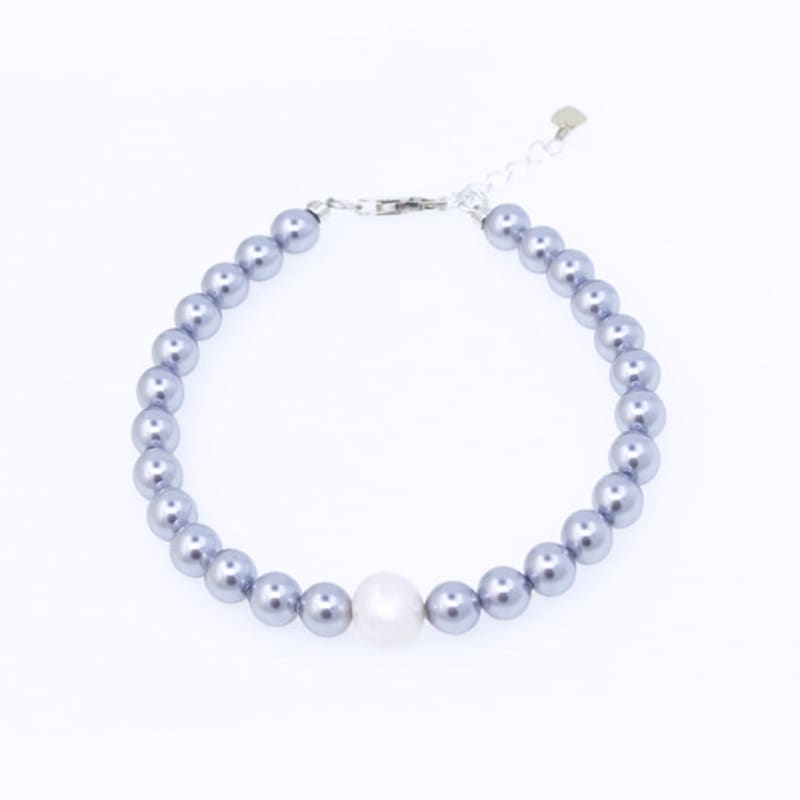jewelCOUNTY Blue Snow Crystal Pearl Bracelet[92.5 Silver]