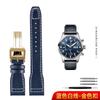 Für IWC Big Pilot Mark 18 Spitfire Braun blau Rindsleder Faltschließe Uhrenarmband Herren Echtes Leder Nieten Armband 21 22mm