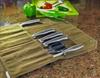 Portable Waxed Canvas Knife Storage Bag for Chefs and Outdoor Activities
