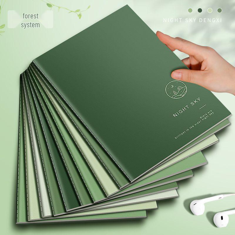Thickened B5 Retro Eye-Protecting Ruled Notebook with Simple Stitching for Students.