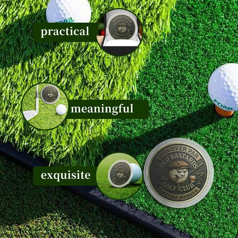 1 Stück Over Par Old Bastards Golfmünze Lustige Golf-Herausforderungsmünze Lebenslange Golfschläger-Mitgliedermünzen Lustige Geschenke für Golfliebhaber