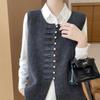 Women's Round Neck Sleeveless Wool Vest - 100% Pure Wool, High-End Feel, Perfect for Layering
