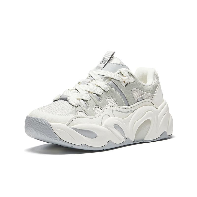 Anta Duo Duo Shoes Comfortable Non-Slip Wear-Resistant Breathable Low-Top Dad Shoes Women sneaker White Gray 122538888R-1