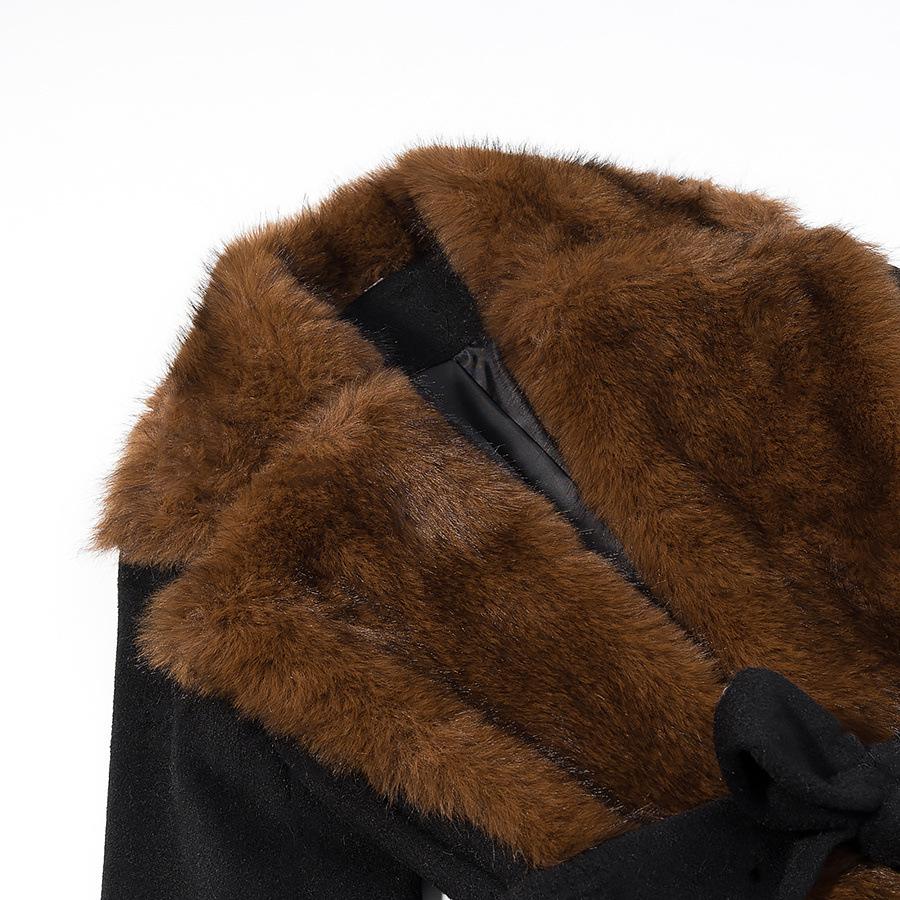 European and American style, new women's clothing, versatile, fashionable, fashionable, big fur collar woolen coat