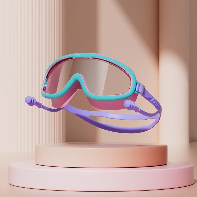 Lunettes de Natation Grande Monture Lunettes de Natation Grande Monture HD Vision Large Anti-Buée Protection UV Lunettes de Natation Pour Adultes Pas de Fuite