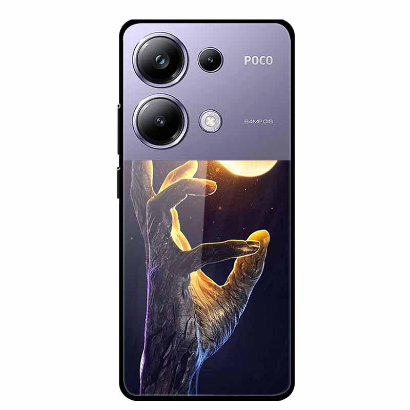 Colorful Aesthetic Tempered Glass Phone Case for Redmi 12 5G & POCO M6 PRO