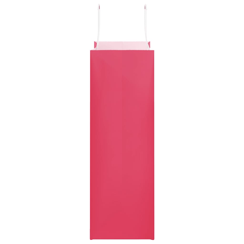 Paper Shopping Bags 250 Pcs with Handles Pink 26 X 12 X 35 Cm