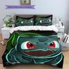 Bulbasaur Patterned Pillowcase & Duvet Cover Set Decor Bedding for Bedroom Lifestyle Best Gift for Anime Lovers.-TING