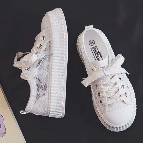 Маленькие белые туфли кеды женские низкие модные туфли весна женские студенческие корейская версия на плоской подошве тканевые туфли женские 35