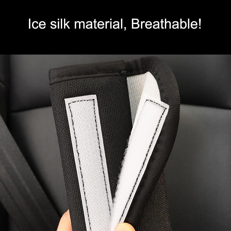 High-grade Ice Silk Car Seat Belt Cover Cute Cartoon Red Dot Bow Auto Shoulder Pad Strap Harness Cushion Seatbelt Protector