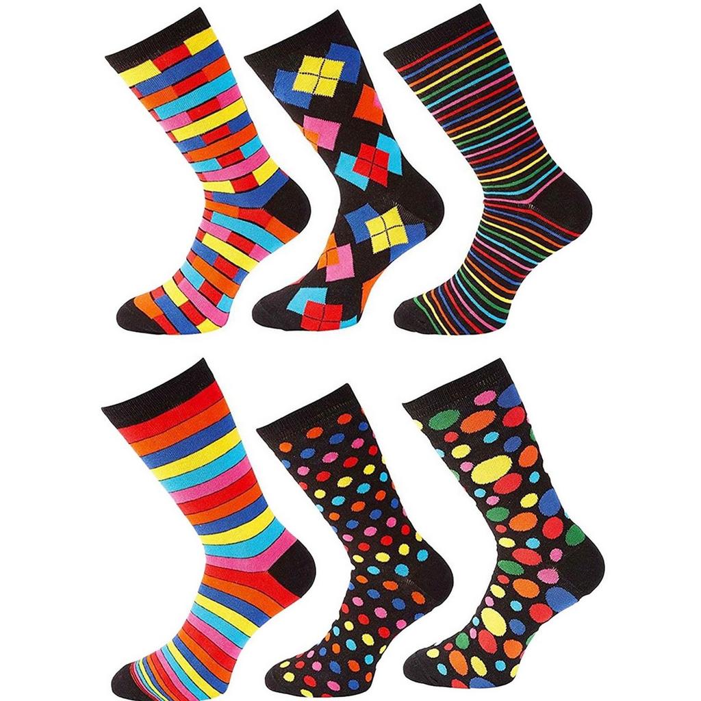 Soxy Men's Assorted Designs Cotton Socks (Pack of 6)