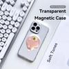 Crystal-Clear Apple Phone Case For iPhone 17 16 15 14 13 12 Pro Max Plus With Magnetic Crystal Clear Case Wireless Charge