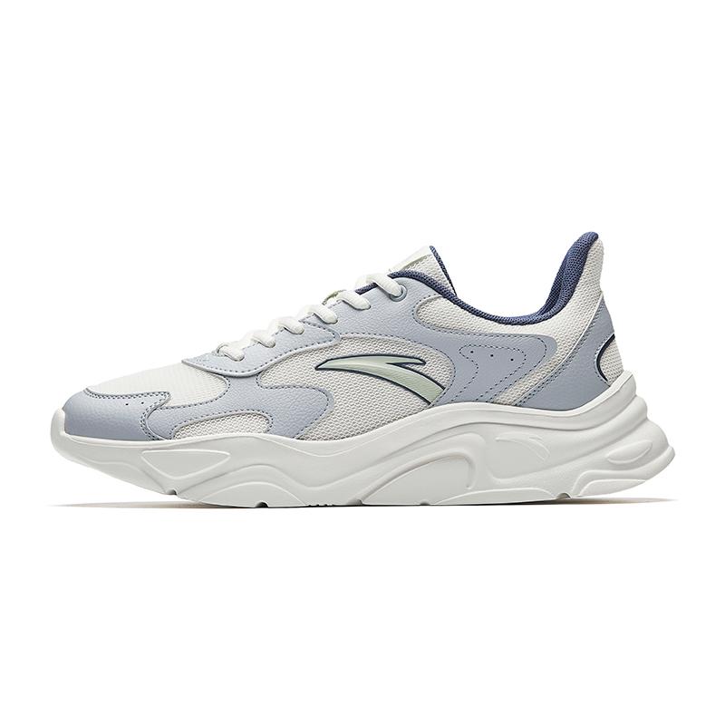 Anta Little Millennium Fabric Synthetic Leather Rubber 2026 Mens Summer Thick Sole Shoes Low Top Casual Shoes Men sneakers White Gray Blue 912638811-2 39