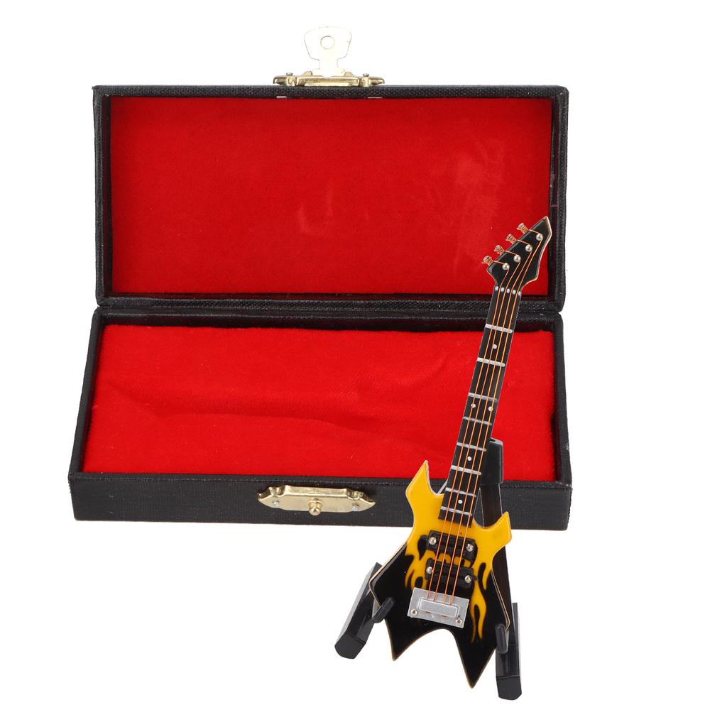 Bass Model Miniature Wooden Simulation Guitar Model Musical Instrument Ornaments