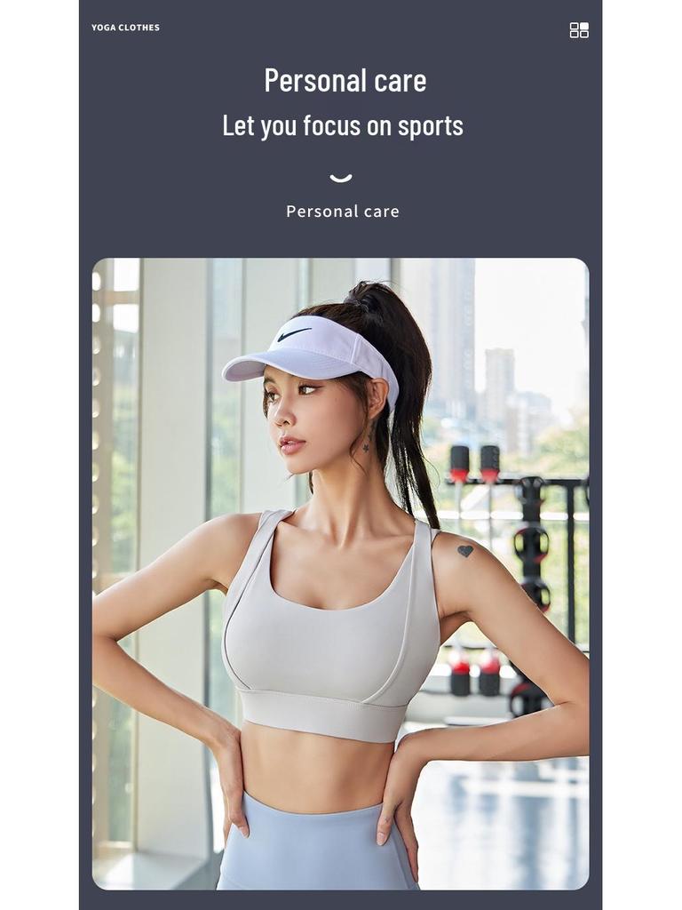 Double-Strap Nude Feel Quick-Dry Sports Set: Shockproof & Anti-Shake Fitness Wear for Women (No Bra Needed)