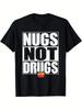1pc, Joke Chicken Meatball Retro Fashion Print T-Shirt, Men'S Casual Comfortable T-Shirt Summer, Men