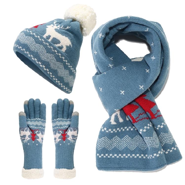 Trendy Red Hat Scarf Gloves Set for Christmas Celebrations Christmas Gifts