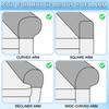 2pcs Stretch Armrest Covers, Polyester Soft Armchair Slipcovers Couch Recliner Arm Cover with Twist Pins Chair Sofa Protector