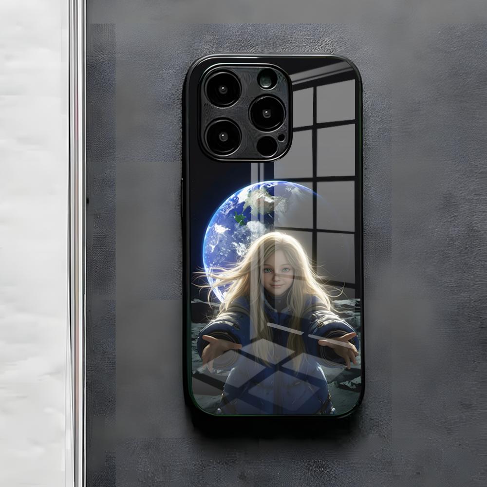 Diana Pragmata Phone Case For IPhone 17 Air 16 E Pro Max 15 14 13 Mini 12 Pro 11 Max Plus Black Glass Cover