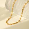 Bestverkopende trendy veelzijdige varkensneus sluiting ketting met gouden kralen, 18K goud licht luxe high-end ketting voor vrouwen