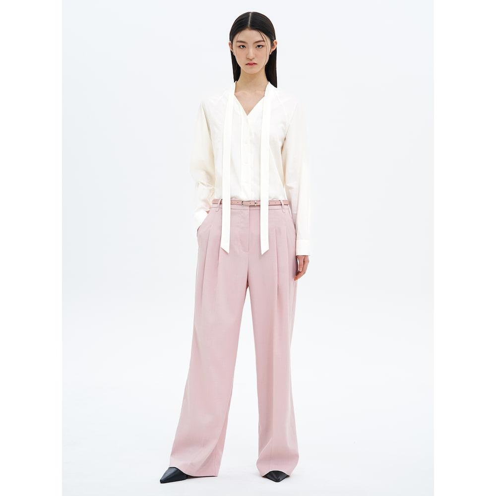 8SECONDS Belt Set Poly Semi-Wide Slacks Light Pink