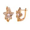 Flower Stud Earrings for Women, Zircon with Colored Border, Everyday Jewelry