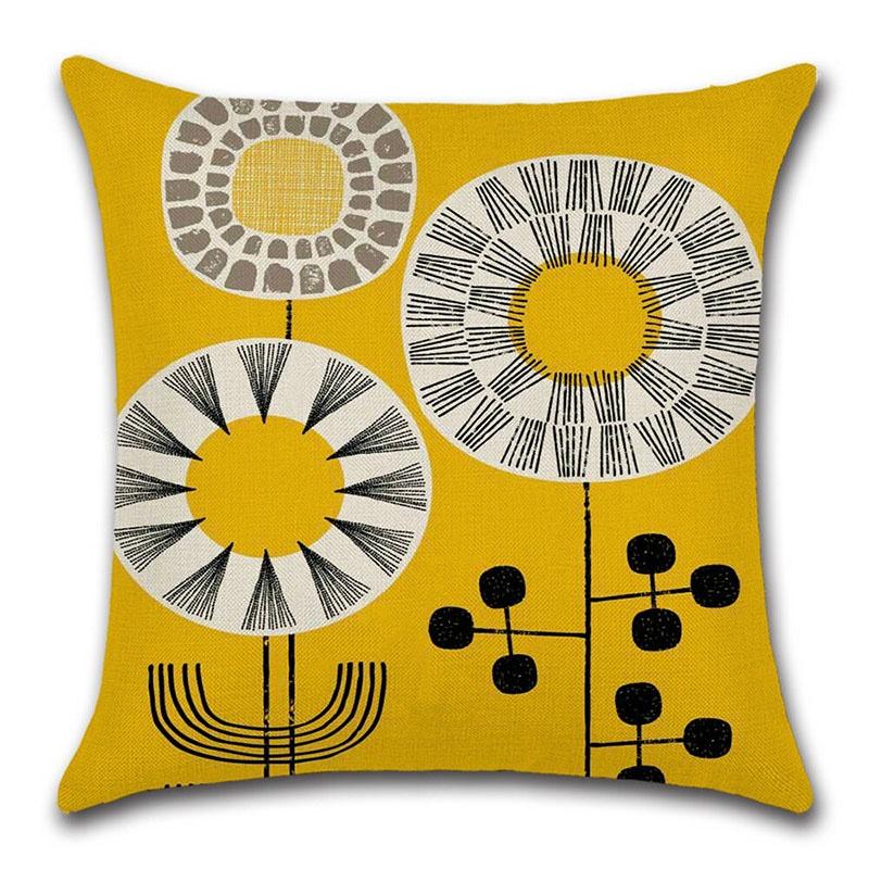 Elegant Fashion Flower Cotton Linen Cushion Cover For Home Bed Sofa Decor 45cm