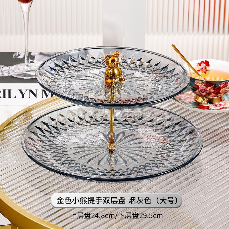 Acrylic Cake Pan Multi-layer Cake Stand Dessert Plate Dim Sum Dish Fruit Plate Candy Tray Snack Tray Bread Plate Fruit Holder