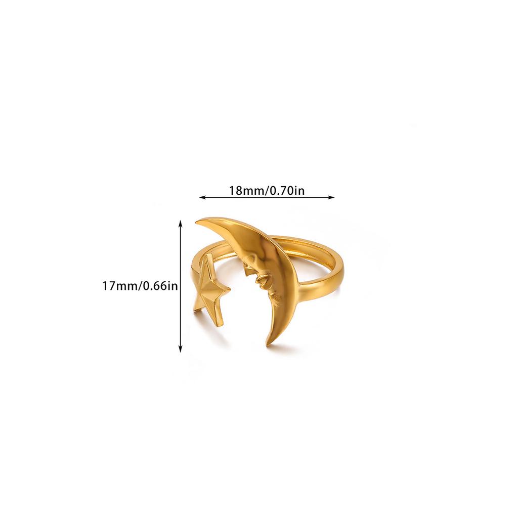 Sun Punk Anillos For Women Multilayer Broad Surface Opening Rings For Women Gold Color Stainless Steel Geometry New Ring Jewelry